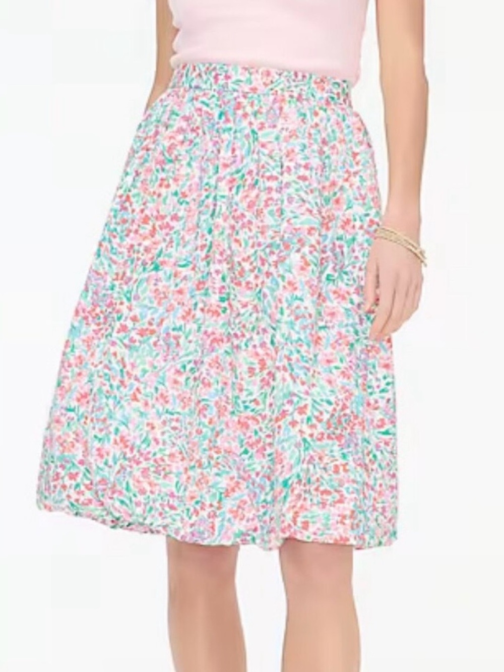 NWOT! J.Crew Floral Pleated A-Line Balloon Hem Floral Skirt